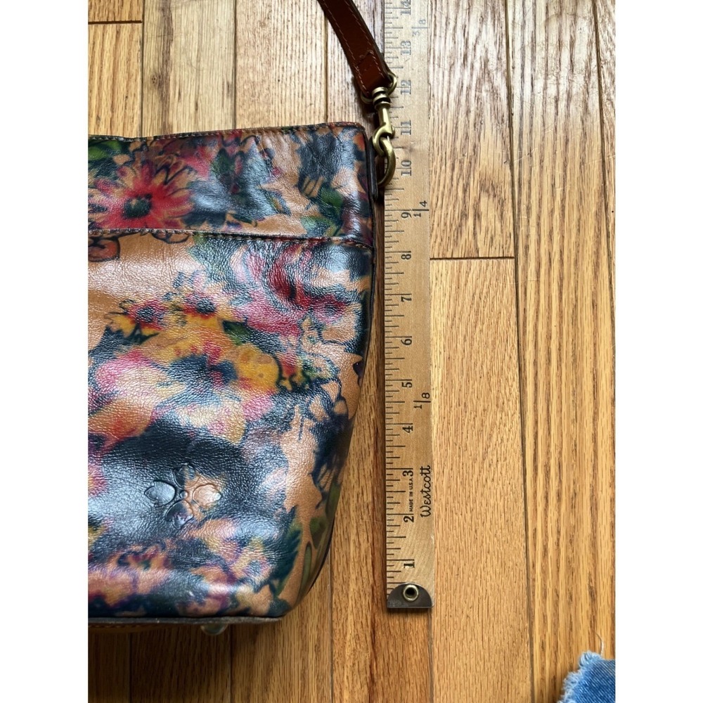 Patricia Nash Harper Leather Shoulder Bag Summer Drawing Boho Tote Purse - Picture 7 of 8